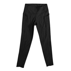 All In Motion | Girls Ribbed Black Leggings Ankle Length, Size Medium (8)